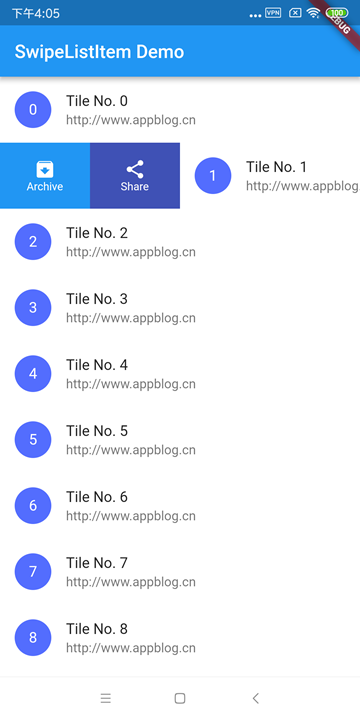 Flutter列表侧滑菜单组件实现