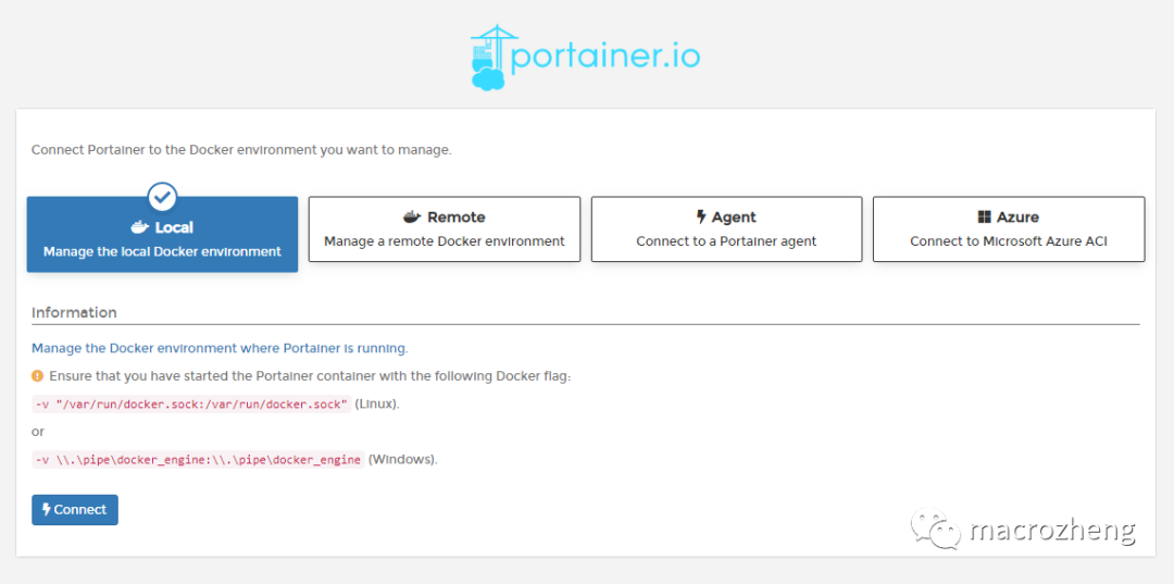 Portainer-连接Docker环境